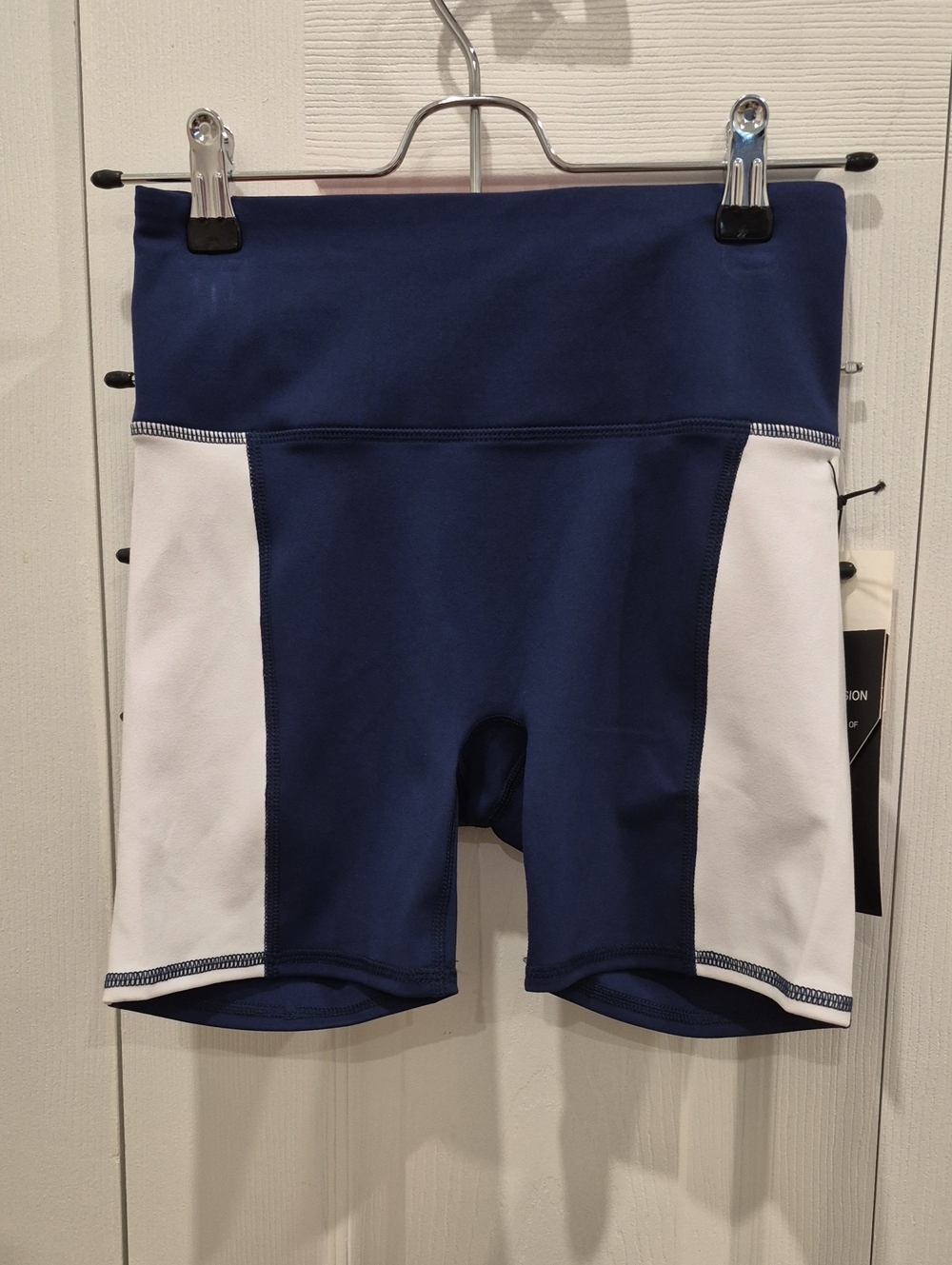 Kyodan Navy and White Colorblock High-Rise Bike Shorts